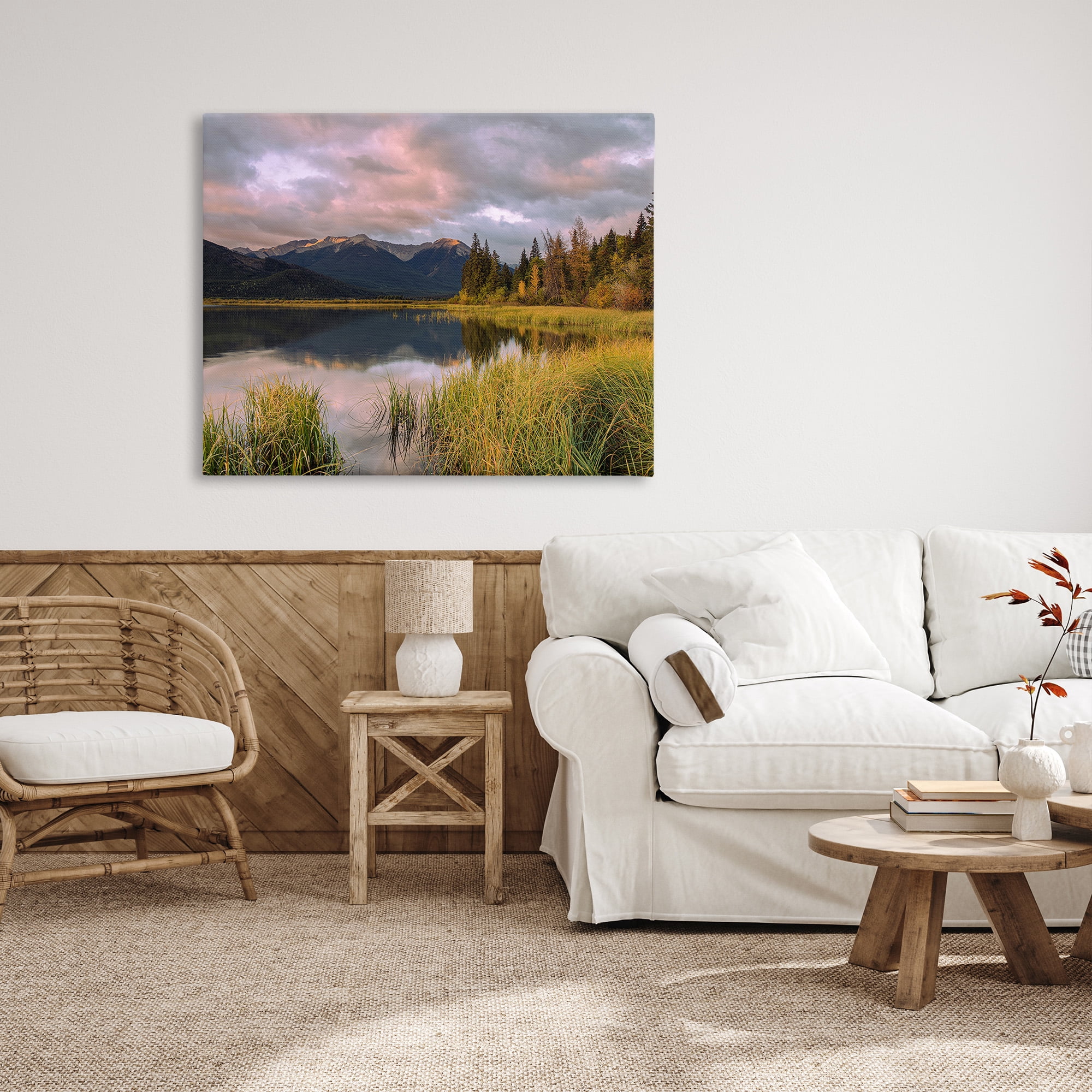 Stupell Industries Lake's Edge Landscape Landscape Photography Gallery Wrapped Canvas Art Print Wall Art, 48 x 36