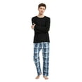 thumbnail image 1 of GLOBAL Conjunto de Pijama de Franela y Playera de Manga Larga para Hombre 100% Algodón Cuadros Azules y Blancos M, 1 of 6