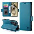 thumbnail image 5 of PU Leather Case Compatible with Samsung Galaxy S24 Ultra, Classic Kickstand/Cover/Wallet/Flip Magnetic Protective Case with Card Slots & Horizontal Stand Phone Case for Galaxy S24 Ultra, Blue, 5 of 7