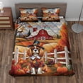 thumbnail image 2 of Thanksgiving Cavalier King Charles Spaniel Pilgrim Grateful, Thankful, Blessed Fall Welcome Quilt Bedding Set Dog Lover Gifts 1 Blanket Bed Cover 2 Pillowcases - 00021, 2 of 5