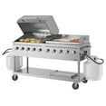 thumbnail image 2 of 72 in. 10-Burner Commercial Outdoor Propane Gas Grill With 36 in. Roll Dome Cover and 36 in. Griddle in Stainless-Steel, ETL Listed (CGKIT7-D36G36), 2 of 13