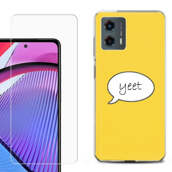 OneToughShield ® Compatible with Motorola Moto G 5G 2023, Shockproof Phone Case, with Tempered Glass Screen Protector - Yeet