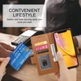 thumbnail image 6 of Compatible with iPhone XR Wallet Case, Classic PU Leather Flip Folio Case with Card Holders Kickstand [Shockproof TPU Inner Shell] Phone Cover for iPhone XR, Brown, 6 of 7