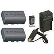 2 Batteries + Charger for JVC GZ-HM1SUS, JVC GZ-HM1US, JVC GZ-HM200, JVC GZ-HM200A, JVC GZ-HM200AUS