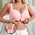 thumbnail image 2 of VISALY Front Closure Minimizer T-Shirt Bras for Women Wide Strap Push Up No Underwire Bralette Full Coverage Support Lift Plus Size Comfy Seamless Wirefree Lifting Bust Shaping Bra Pink M, 2 of 7