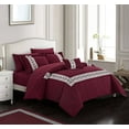 thumbnail image 2 of Chic Home Mason 8-Piece Applique Comforter Set, King, Burgundy, 2 of 7