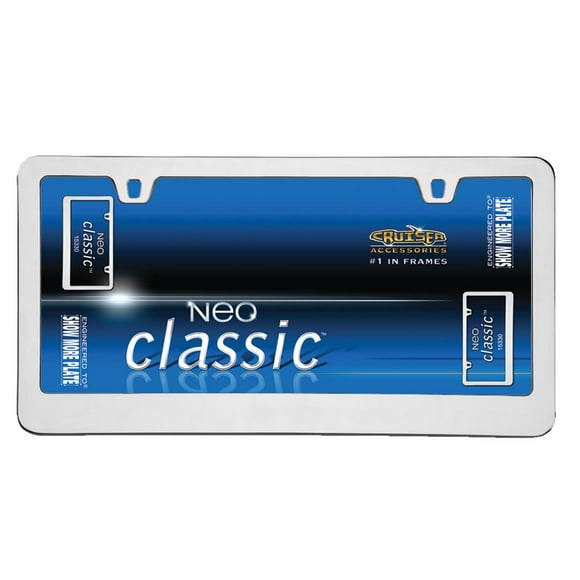 Cruiser License Plate Frame 15330 Neo Classic; Without Design; Chrome; Die Cast Zinc