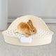thumbnail image 4 of Inodoro de esquina para conejos medianos, orinal de entrenamiento con rejilla, bandeja para mascotas, hurón pequeño Blanco, 4 of 8
