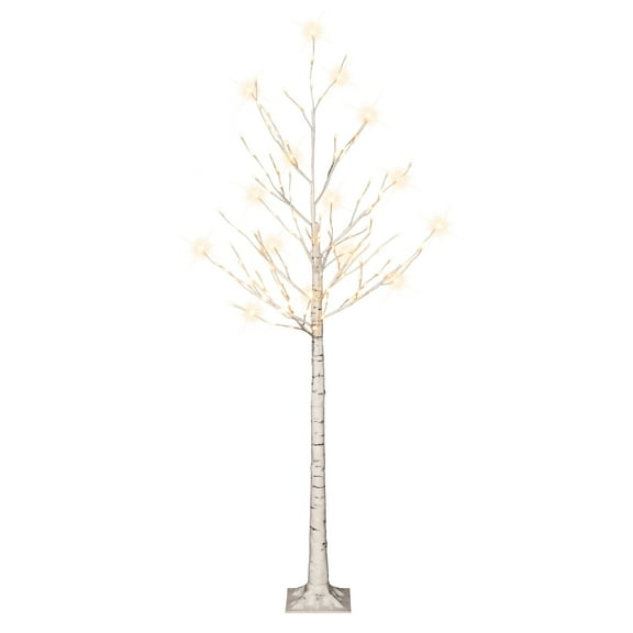 Set of 2 6 ft Pre-Lit White Artificial Twig Tree