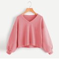 thumbnail image 4 of Vedolay Womens Crewneck Sweatshirt Womens Oversized Sweatshirts Turtleneck Pullover Long Sleeve Hoodies Tops,Pink M, 4 of 5