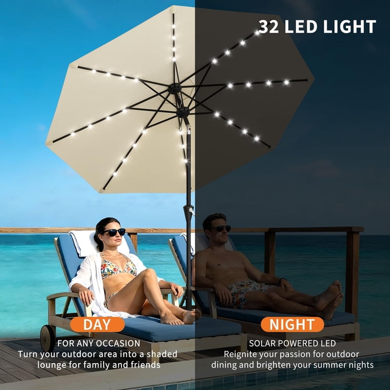 ac powered patio umbrella Treasure Garden 11 ft Octagonal Outdoor (High-Perform About this item 5 15ft Smart Electric Patio Umbrella,