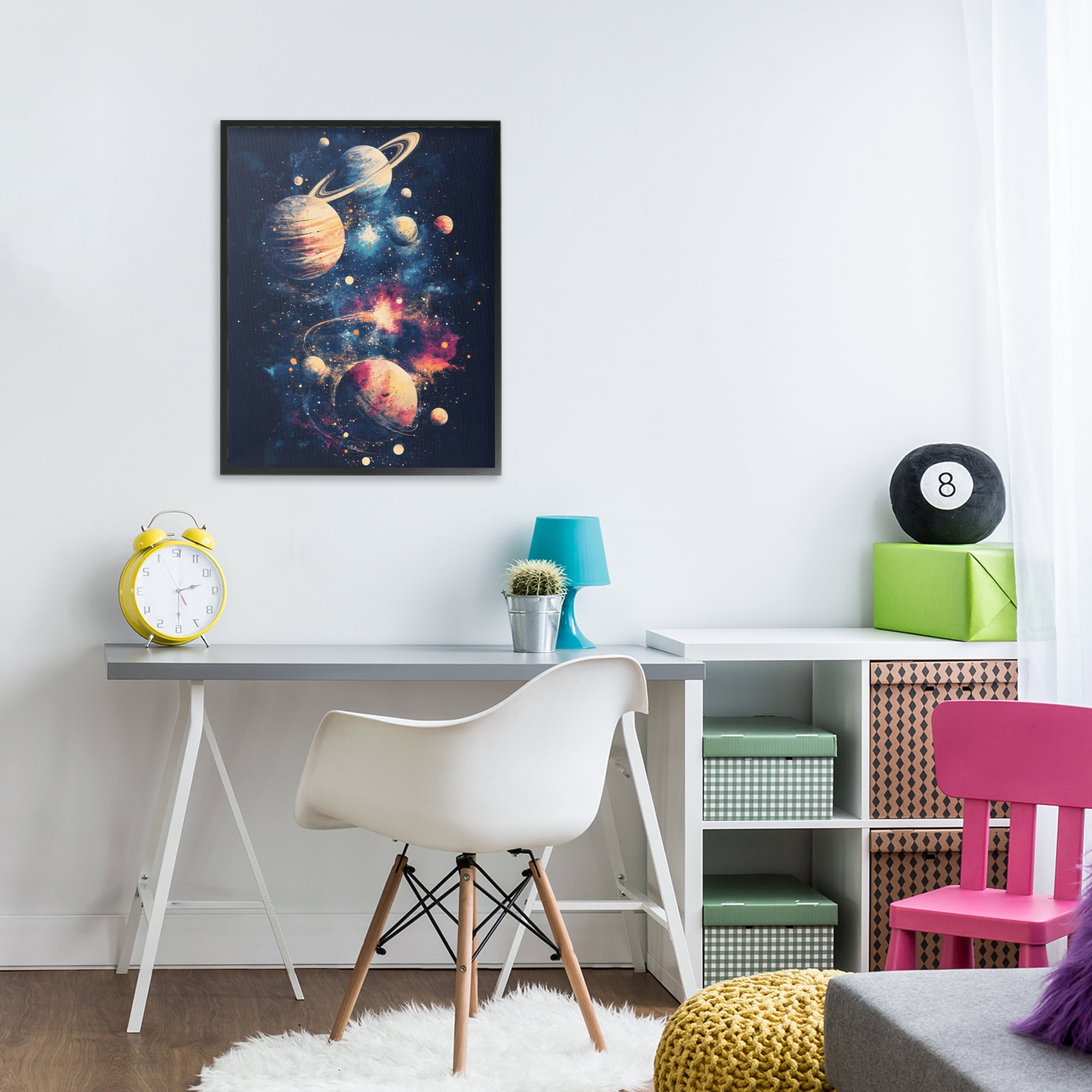 Stupell Industries Cosmic Planet Curiosities Black Framed Giclee Art, design by Creative Studio