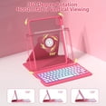 thumbnail image 3 of 360° Rotatable Detachable Keyboard Folio with 7-Color Backlight & Pencil Holder for A16 iPad 10th & 11th Generation (2025),Watermelon Red, 3 of 8
