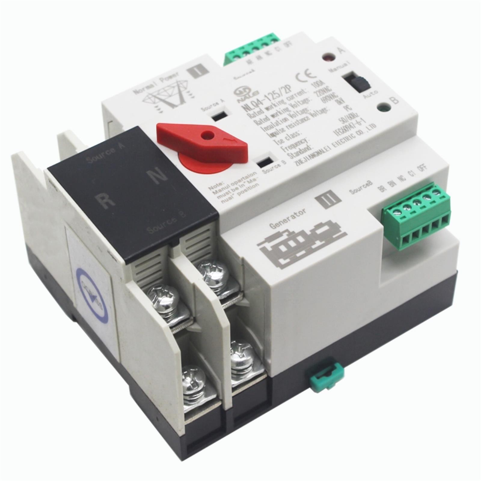 AMLESO Double Power Automatic Transfer Switch 100A Reliable High Performance High Security Easy to Install Professional Fast Switching 100A 2P