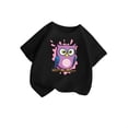 thumbnail image 4 of WMQPNNS Summer Shirts for Girl Kids T Shirts Size 14-16 Fashion Short Sleeve T-Shirts Crew Neck Cotton Tee Tops Printed Loose Fit Tee Shirt Printed Tops(Size 9-10 Years, b-Black), 4 of 4