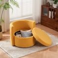 thumbnail image 2 of PAPROOS Swivel Barrel Accent Chair, 360° Swivel Chairs with Storage and Removable Throw Pillow, Single Sofa Armchair Comfy Round Sofa Chair for Living Room Bedroom, Teddy Yellow, 2 of 14