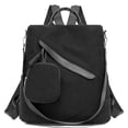 thumbnail image 2 of Stylago Backpack Purses for Women Square Corduroy Computer Bags with Zipper Pouch Crossbody Strap Schoolbag for Travel Work Black, 2 of 6