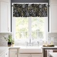 thumbnail image 3 of Christmas Snowflakes Kitchen Curtains and Valances Set, Gold White Black Abstract Winter Snow Rod Pocket Window Valance Window Curtain Panels for Living Room Bedroom Laundry, 27.5x36in, 3 Pieces, 3 of 7