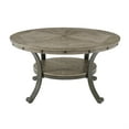 thumbnail image 2 of Linon Franklin Round Coffee Table Gray Wood Finish Steel Base in Pewter, 2 of 6