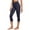 Navy, variant on oqasdz Womens Leggings Capri Lifting Shapewear Tummy Control Sports Workout Running Yoga Pants L