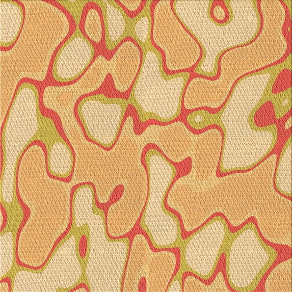 Ahgly Company Indoor Square Patterned Neon Orange Area Rugs, 8' Square