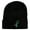 Emerald, variant on Cancer Color Ribbon Embroidered Long Beanie - Gold OSFM