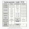 thumbnail image 2 of ANENG ST170 Pince Intelligente Compteur 1999 Multimètre Numérique Auto-Réglage Écran LCD Testeur de Tension AC DC Courant AC Lampe de Poche LED NCV Tension à Induction Résistance Diode de Capacité, 2 of 7