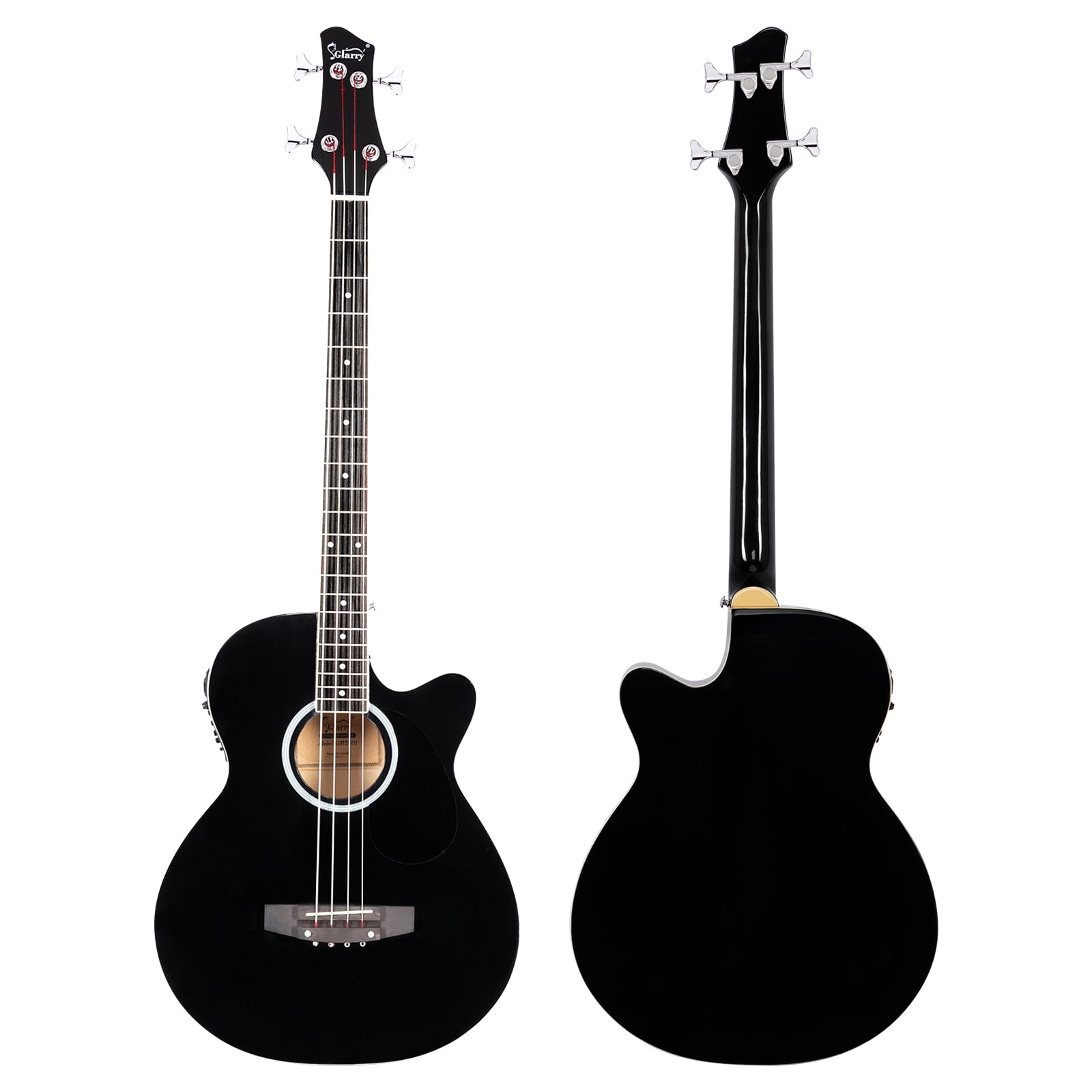 GMB101 4 string Electric Acoustic Bass Guitar w/ 4-Band Equalizer EQ-7545R Black