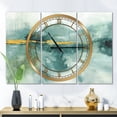 thumbnail image 2 of DesignArt Blue Watercolor Impression with Gold Large Wall Clock, 2 of 2