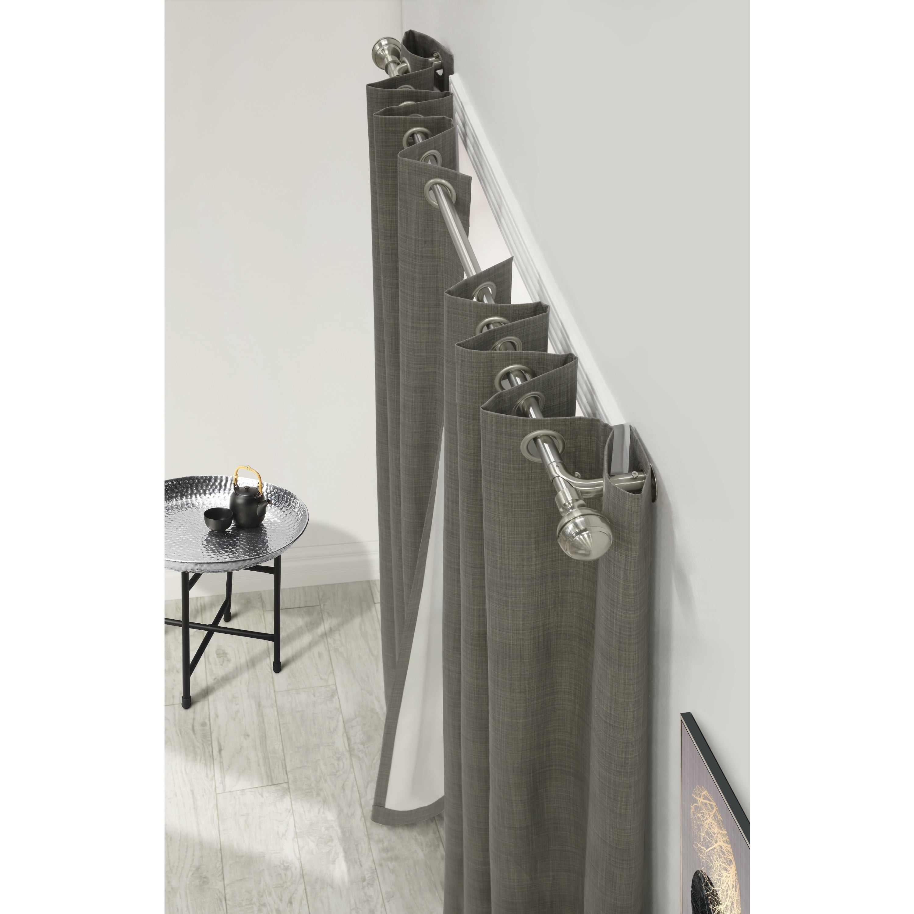 Loft Living Bryson Blackout Grommet Curtain Rod Extendable 72 - 144 in Brushed Nickel