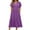 Purple, variant on Summer Dresses Women's Solid Color Short Sleeved Loose Pocket Women's Round Neck Dress Sundress for Women 2024 Vacation
