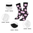 thumbnail image 5 of Honeii Pink Groovy Disco Ball Print Adult Socks,Crew Socks,Casual Calf Socks,Daily Wear Socks for Men & Women, Perfect for Sports, Casual and Everyday Use, 5 of 6