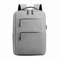 thumbnail image 1 of ZHAOCHENG Mochila para portátil de viaje de negocios, mochila impermeable, con puerto de carga USB, gran capacidad, múltiples ventanas, color: gris claro, 1 of 5