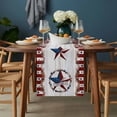 thumbnail image 2 of Independence Day Table Runner - 72 Inch Long, Kitchen Dining Table Runner Dresser Scarves, Farmhouse Texas Star Wooden Grain Farmhouse Decor for Coffee Tables Wedding Party Banquet, 2 of 8