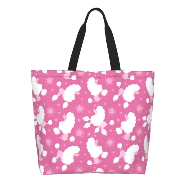 Easygdp Cute Poodle Dog Bolsas Tote para Mujer, Bolsos de Hombro para Viaje, Bolsos de Mano de Gran Capacidad para Compras y Trabajo