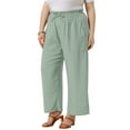 thumbnail image 2 of DARING DIVA Women's Plus Casual High Waisted Lounge Pants with Pockets 4X Light Green, 2 of 5