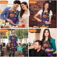 thumbnail image 4 of Rainbow Halloween Pumpkins Apron-Garden Aprons for Women with Pockets-Cotton Linen Waterproof Kitchen Cooking Gardening Aprons Adjustable for Kitchen,Cooking,BBQ and Salon 32"x27", 4 of 7