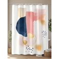 thumbnail image 4 of Watercolor Color Block Shower Curtain, Bohemian Art Nordic Waterproof Shower Curtain Set with 12 Hooks Lightweight Washable Fabric Shower Curtains for Bathroom 48x72 Inches, 4 of 6
