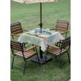 thumbnail image 4 of Outdoor Tablecloths with Umbrella Hole & Zipper, Blue Coastal Starfish 54x54 Inch Square Tablecloths, Grey Sage Green Nautical Coral Summer Waterproof Table Cloth, Patio/Pool/Picnic Table Covers, 4 of 8