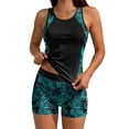 thumbnail image 4 of Warop Women's Built in Bra Two-Piece Swimsuit Set, Sleeveless Round Neck Casual Printed Surf Suit for Beach, Pool and Water Sports, 4 of 9