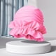 thumbnail image 5 of Gorro de baño plisado para mujer, gorro de ducha, gorro de piscina portátil y cómodo, protección auditiva para cabello largo y corto, mantiene el peinado sin cambios, 5 of 8