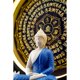 thumbnail image 2 of Houlu Blue Buddha Statue and Circle LED Table Lamp, Ceramic Buddha Statue for Home Décor, 2 of 5