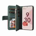thumbnail image 5 of Dteck Google Pixel 7 Pro 2022 Wallet Phone Case with 9 Card Holder 1 Zipper Coin Wallet Cash Slot Lanyard Flip Leather Flip Folio Protective Cover,Green, 5 of 7