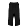thumbnail image 5 of Capri Pants for Women Cotton Linen Casual Straight Leg Capris Elastic Waist Split Button Summer Cropped Pants with Pockets, 5 of 7