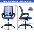thumbnail image 7 of YRLLENSDAN Mesh Office Chair with Lumbar Support and Armrest, Comfortable Desk Chairs with Wheel, Home Swivel Chair with Adjustable Height and Tilt,Blue, 7 of 7