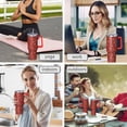 thumbnail image 7 of Red Christmas Golden Reindeer Pattern Tumbler with Handle and Lid,40oz Double Wall Vacuum Insulated Tumbler,Cups Gift for Women and Men, 7 of 7