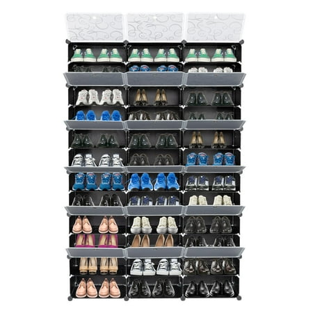Ktaxon 36 Cubes 72 Pairs Modular Plastic Shoe Storage
