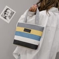 thumbnail image 4 of Bolsa Bolsos de hombro a rayas de moda Bolsos de compras grandes de lona para mujer (gris) Ehuebsd Nuevos Originales, 4 of 7