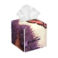 thumbnail image 1 of Fotbe Butterfly Over Lavender Porta Pañuelos Decorativo de Cuero, Caja Cuadrada Moderna para Pañuelos Faciales, Organizador y Dispensador 5x5x5'', 1 of 7