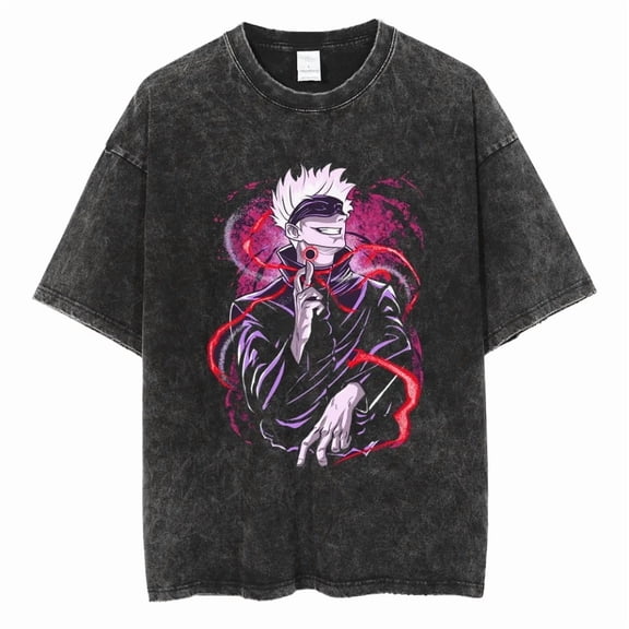 Jujutsu Kaisen Men's Cotton Summer T-Shirts Vintage Tee Loose Fit Short Sleeve Casual Tshirts for Men Women XL
